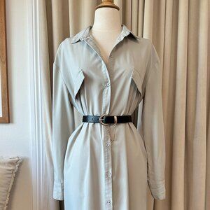 Lola May gray shirt dress